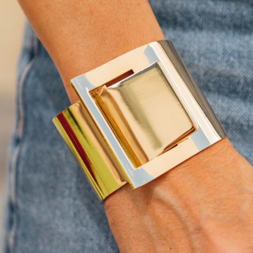 Eye Candy Gold Geometric Cuff Bracelet